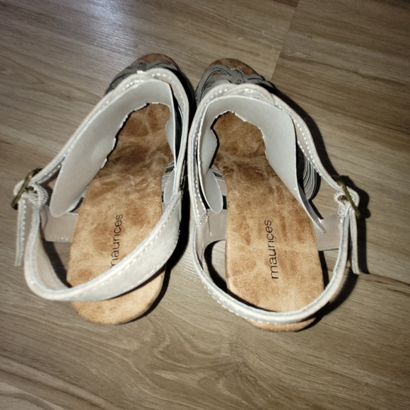 NWT Maurice's Open Toe Strappy Wedge | Size 9.5 Color: gray - Picture 6 of 8